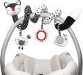 High Contrast Baby Spiral Plush Toys - Black and White Sensory Car Seat and Stroller Toys for Infants Aged 0-12 Months