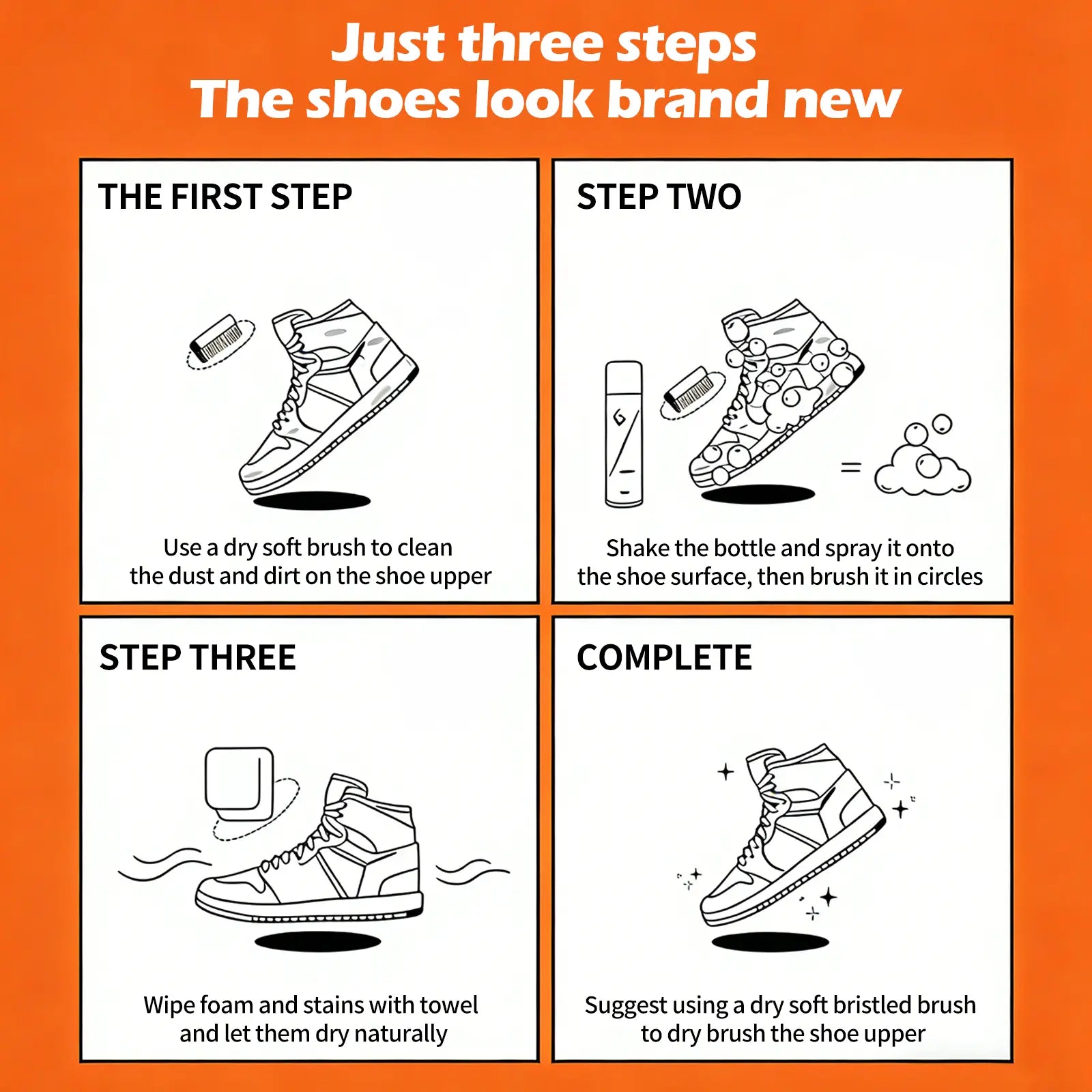 SOPAMI Eco-Friendly Foam Shoe Cleaning Kit | Remove Stains from Sneakers, Boots & More | Complete Care Set