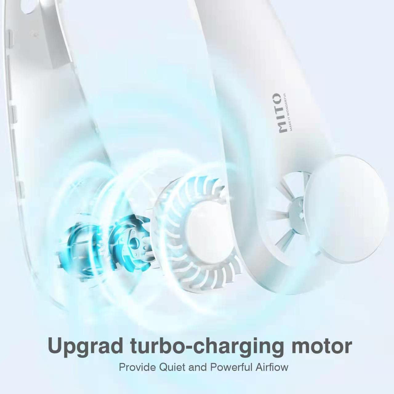 Portable Hanging Neck Fan,Battery Operated Bladeless Neck Fan,Rechargeable Personal Cooling Fan,Wearable Personal Neck Fan with 3 Wind Speeds for Office Sports Traveling Unique for Father