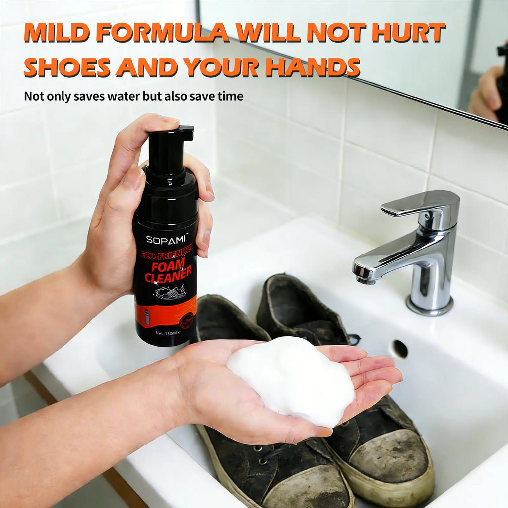 SOPAMI Eco-Friendly Foam Shoe Cleaning Kit | Remove Stains from Sneakers, Boots & More | Complete Care Set