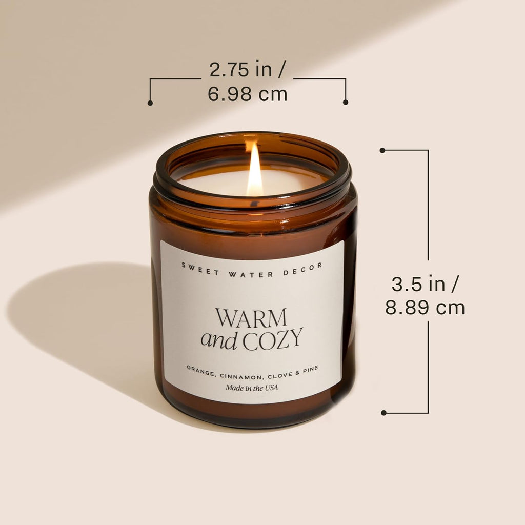 Christmas Candle | Christmas Tree, Apple Cider, and Cinnamon, Winter Holiday Scented Soy Candles for Home | 9Oz Amber Jar, 40 Hour Burn Time, Made in the USA