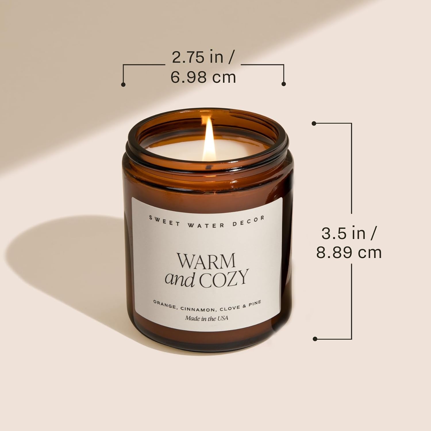 Christmas Candle | Christmas Tree, Apple Cider, and Cinnamon, Winter Holiday Scented Soy Candles for Home | 9Oz Amber Jar, 40 Hour Burn Time, Made in the USA