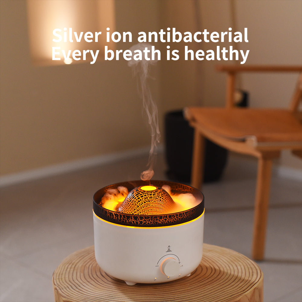 Mute of New Small Simulated Flame Volcano Humidifier Flame Humidifier Volcano Diffuser Home Decorations