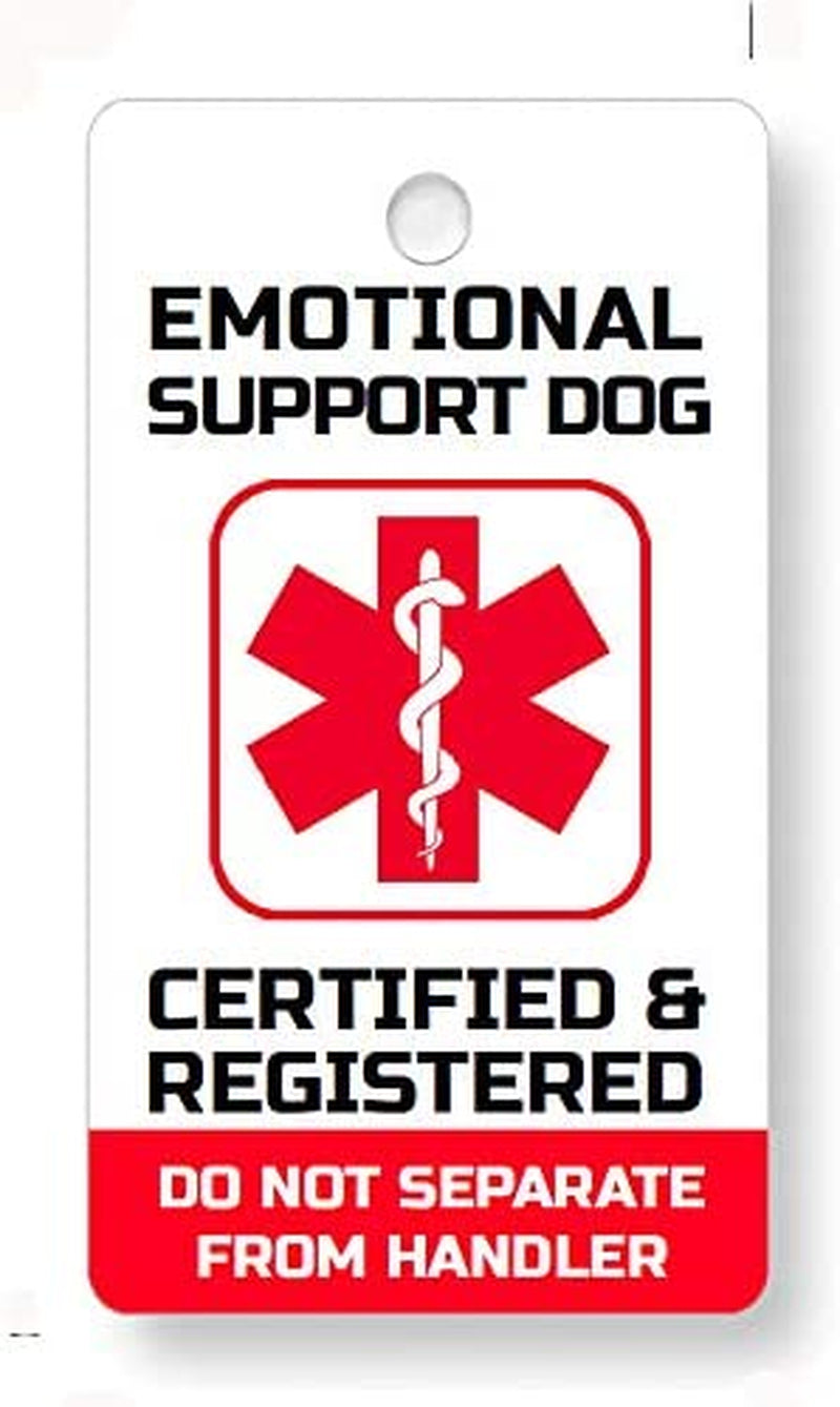 Service, Diabetic, Seizure, ESA, PTSD, or Therapy Dog Key Tag/Collar Tag for ADA And/Or Fhact Service and Support Animals